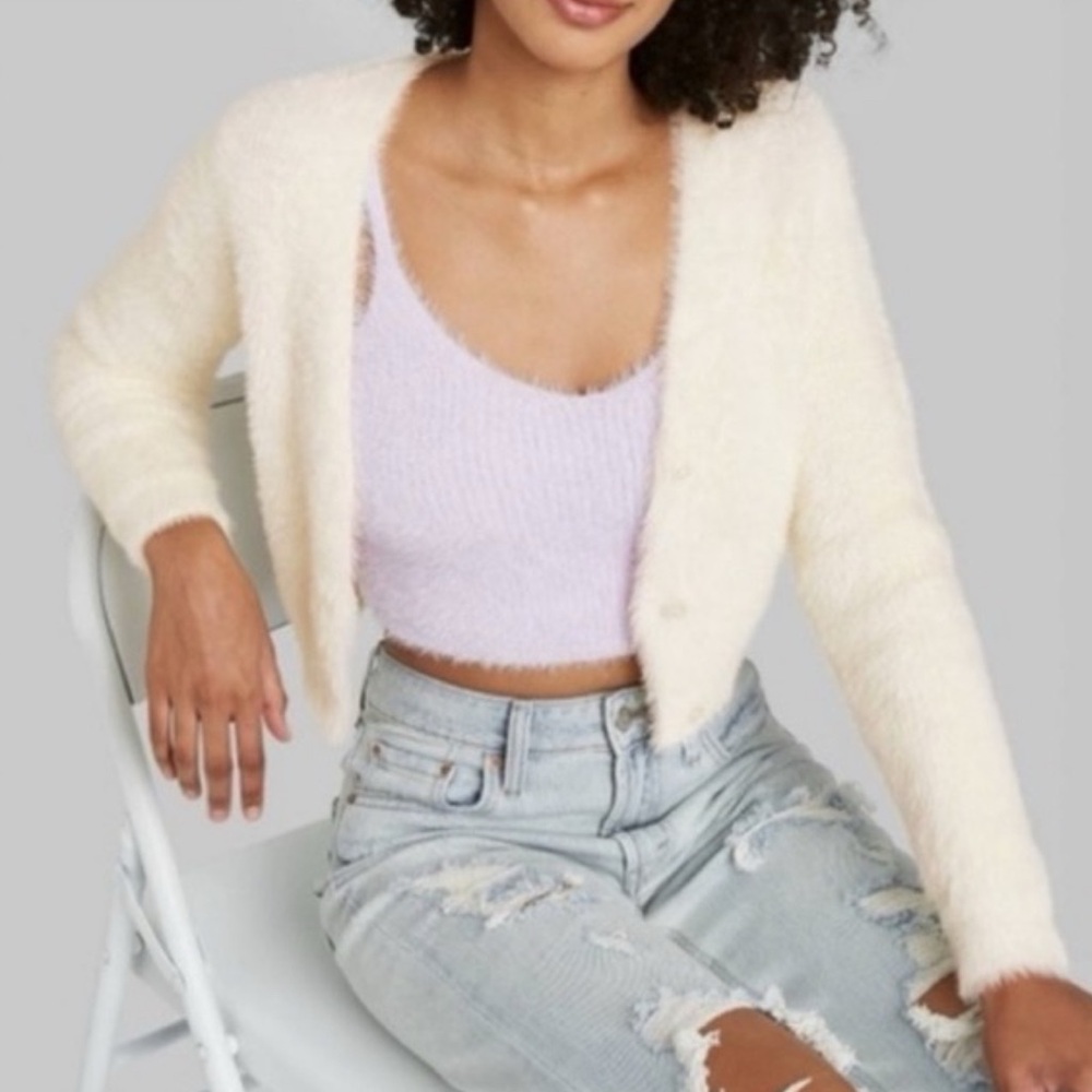 Fuzzy Cream Wild Fable Cardigan